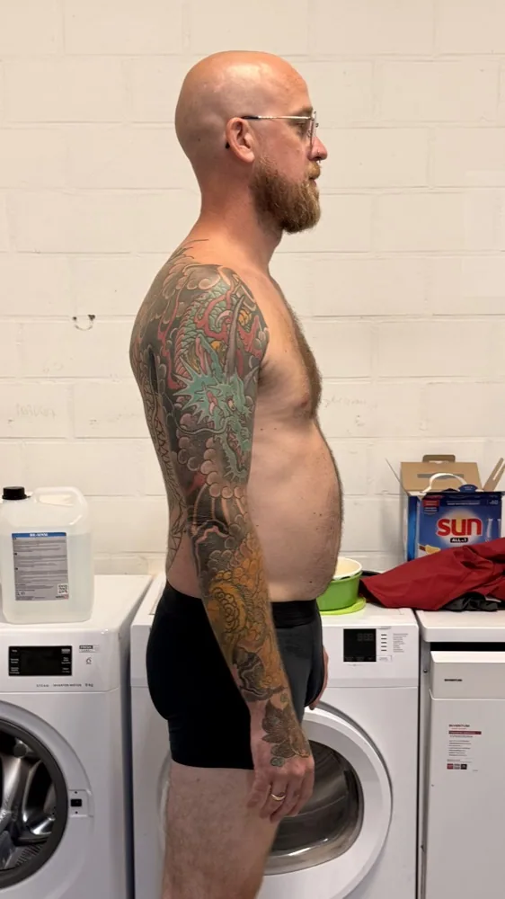 P., 43 · waist, in 5 weeks